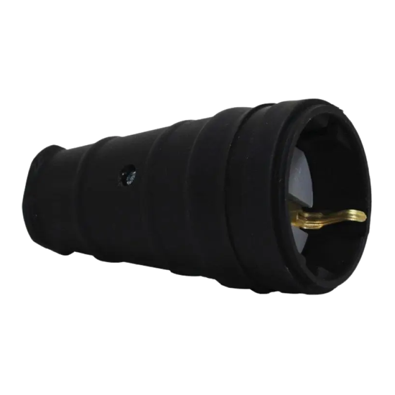 Гніздо ТЕССО із заземленням 16А, 250B чорне 1шт/уп