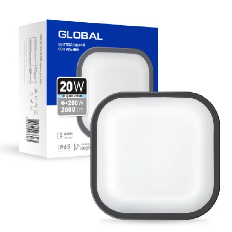 Світильник світлодіодний GLOBAL 1-GBH-08-2050-R 20W 5000K