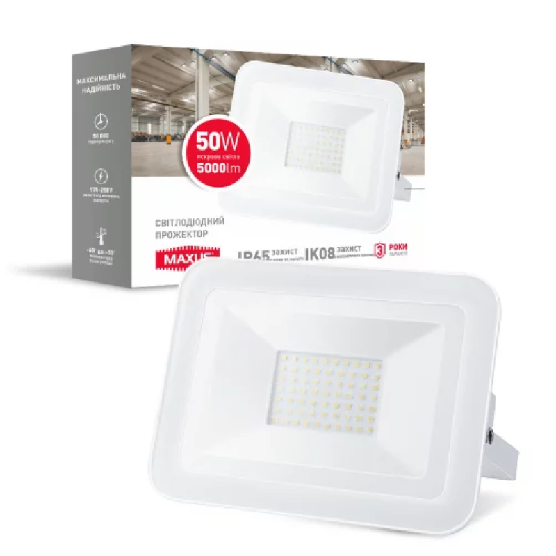 Прожектор MAXUS 1-MFL-02-5050 FL-02 50W 5000K