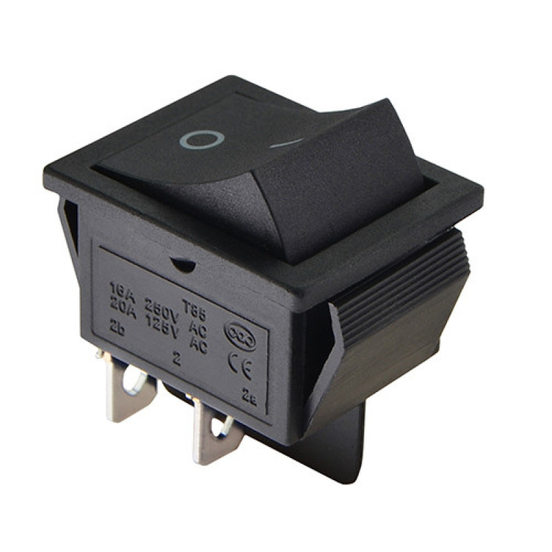 KCD2-211 B/B Перемикач 1 клавішний чорний без фіксації