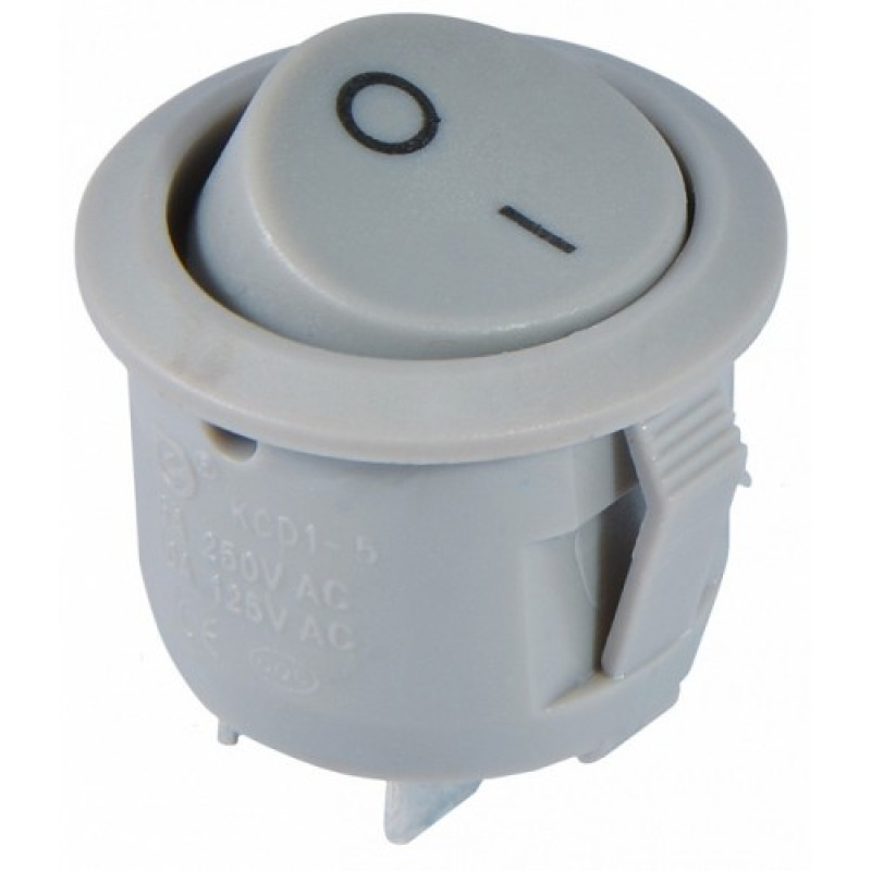 YL213-01 (KCD1-2) Перемикач 1 клавішний круглий сірий