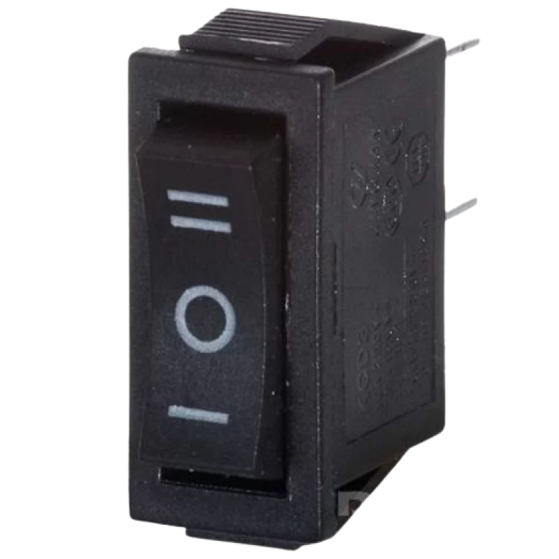 KCD3 (YL202-03) Перемикач 1 клавішний перекидний (чорний) вузький