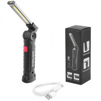 Фонарь кемпинг W-52-SMD+COB, встроенный аккумулятор, ЗУ micro USB, поворот 180º + 180º, магнит, зажим, крюк