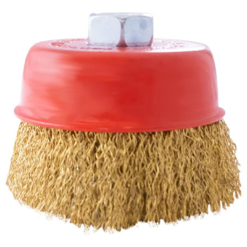 Щітка чаша латунний дріт 75 мм (УШМ) (APRO)