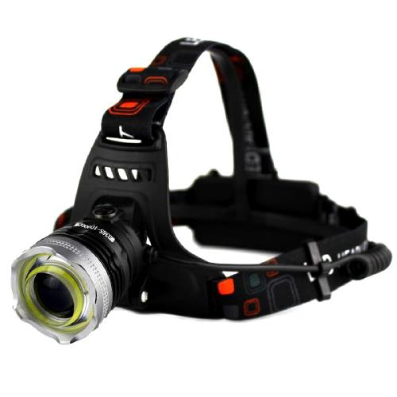 Ліхтар 365 на лоб POLICE DIMMER МОНОкріст+COB по колу, 3 реж, Li-ion акк. + ЗУ 220V+12V