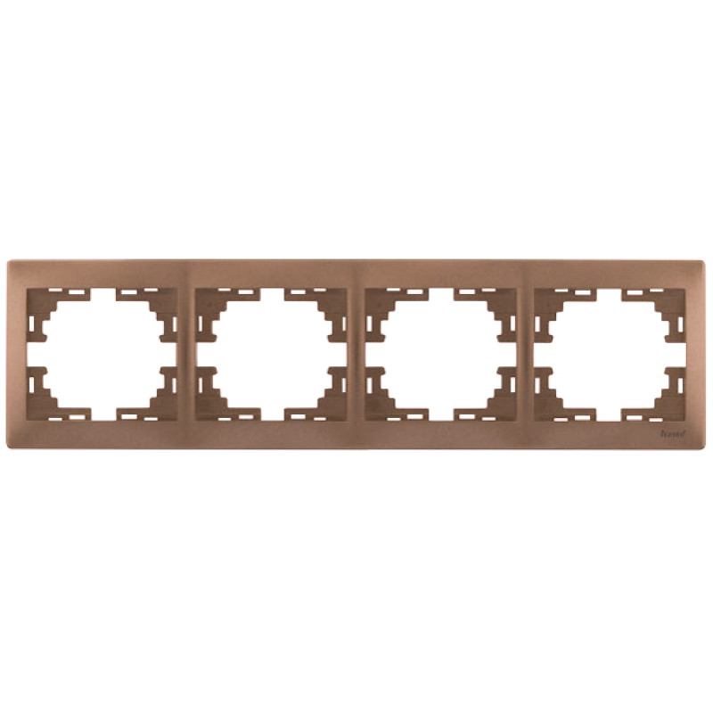 MIRA Рамка 4-а горизонтальна світло-коричневий перламутр без вставки (1/10шт/120шт)