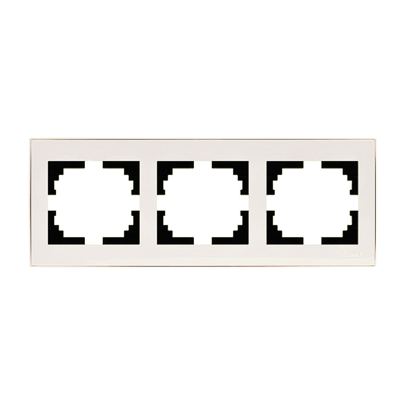 RAIN Рамка 3-а горизонтальна  перлинно-білий перламутр з боковою вставкою (1/10шт/120шт)