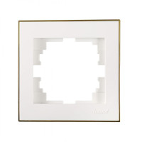 RAIN Рамка одинарна біла з боковою вставкою золото (1/20/240 шт)