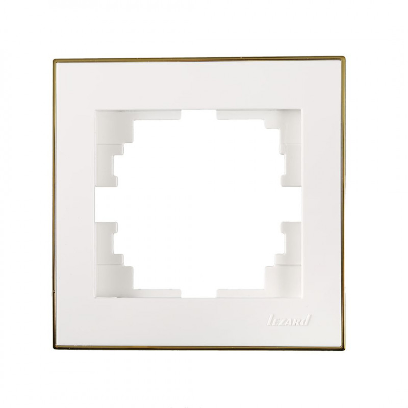 RAIN Рамка одинарна біла з боковою вставкою золото (1/20/240 шт)
