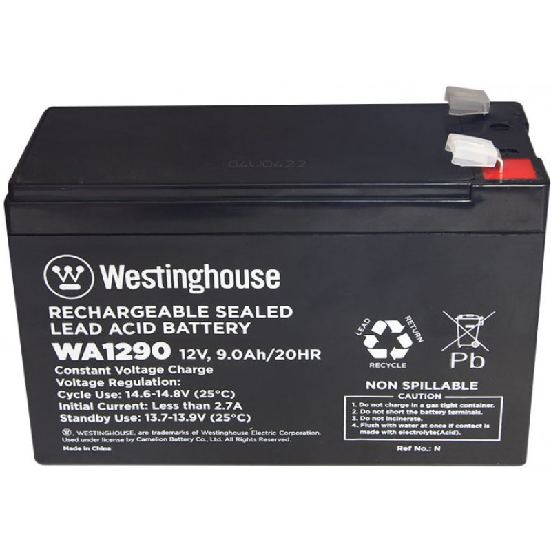 Батарея акумуляторна свинцево-кислотна  Westinghouse 12V, 9Ah, terminal F2, 1шт