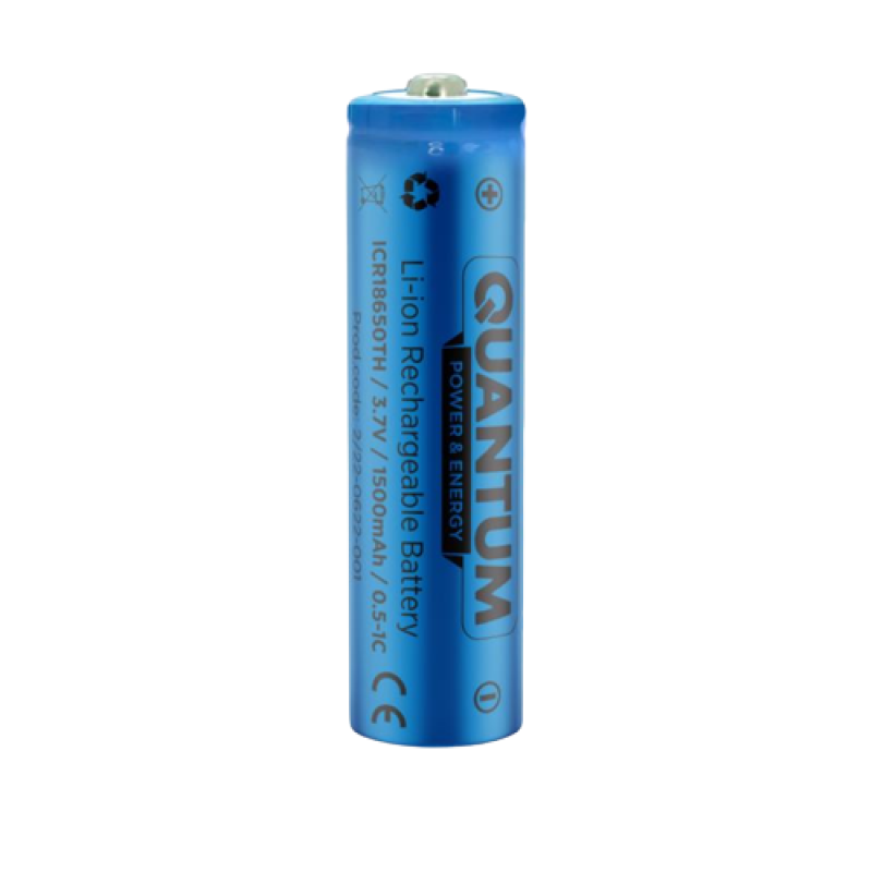Акумулятор літій-іонний Quantum Li-ion ICR18650, 1800mAh, 0.5-1С з клемним виступом, 1шт/уп (82023)