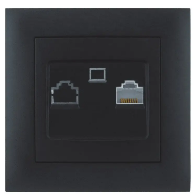 Розетка внутрішня комп'ютерна MARSHEL Elegant RС-485 чорний 1/10