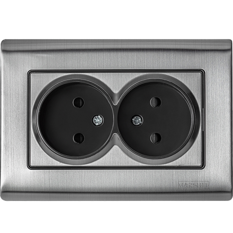 MARSHEL-GRAND Розетка 2-м. зі шторками RS16-578     1/10