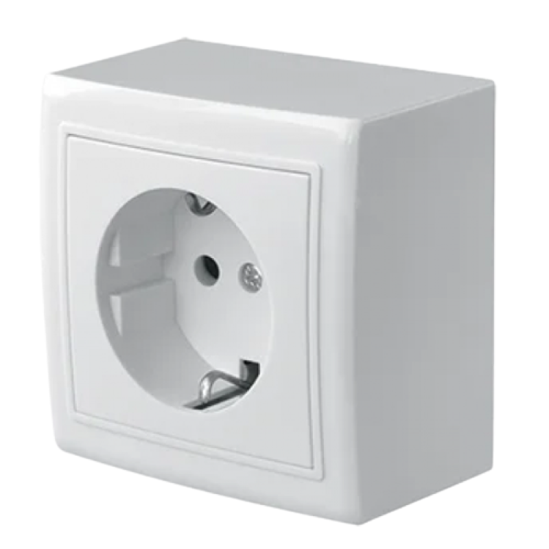 Розетка зовнішня 1-а із заземленням  і  шторкою MARSHEL Solis RO16-279   