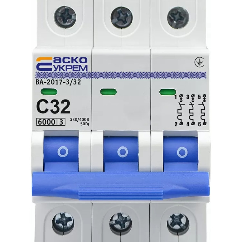 Автоматичний вимикач УКРЕМ ВА-2017 3р 32А АСКО