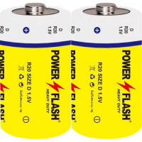 Батарейка PowerFlash R20 D солевая 2/12/288