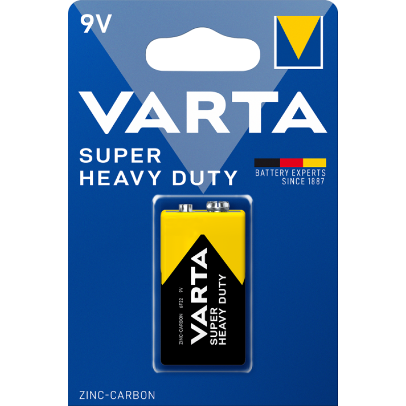 Батарейка VARTA SUPERLIFE 6F22 крона BLI 1 сольова ZINK-CARBON 1/12