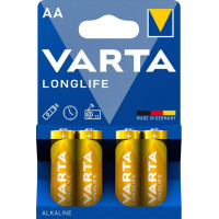 Батарейка VARTA LONGLIFE AA LR6 BLI 4 ALKALINE 4/80