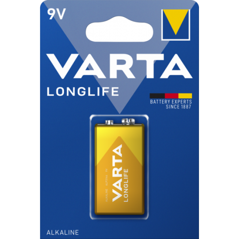 Батарейка VARTA LONGLIFE 6LR61 крона BLI 1 ALKALINE 1/10