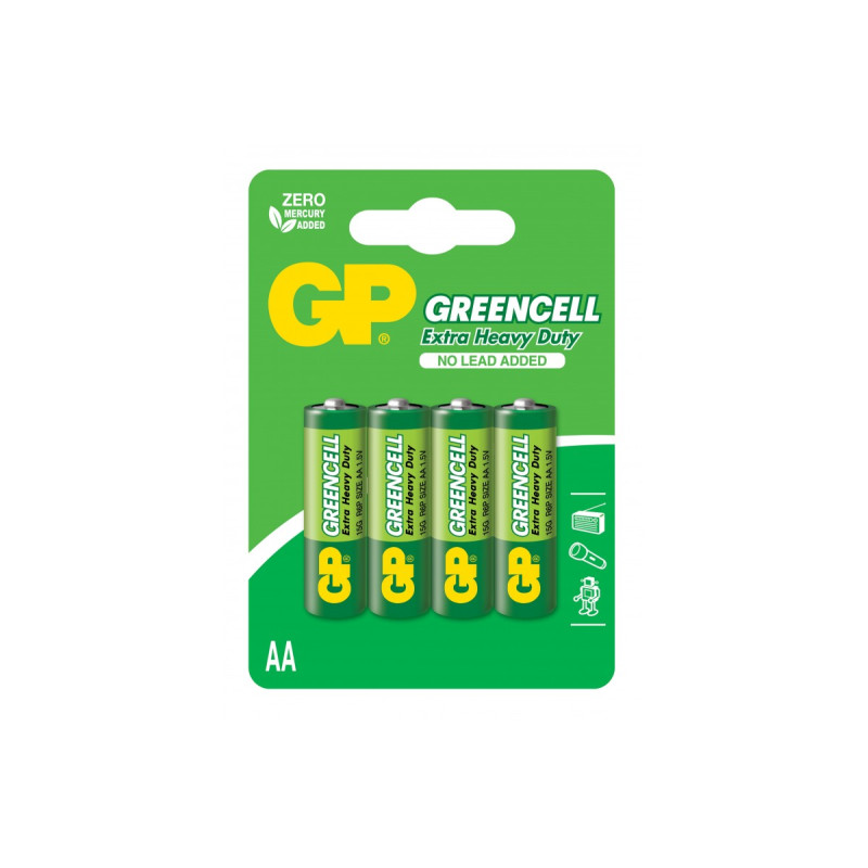 Батарейка GP 15G-2UE4 сольова R6 AA Greencell   бл4/288 **