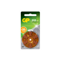 Батарейка GP ZA312-D6 Повітряно-цинкова PR41, DA312X для слухових апаратів 6/60
