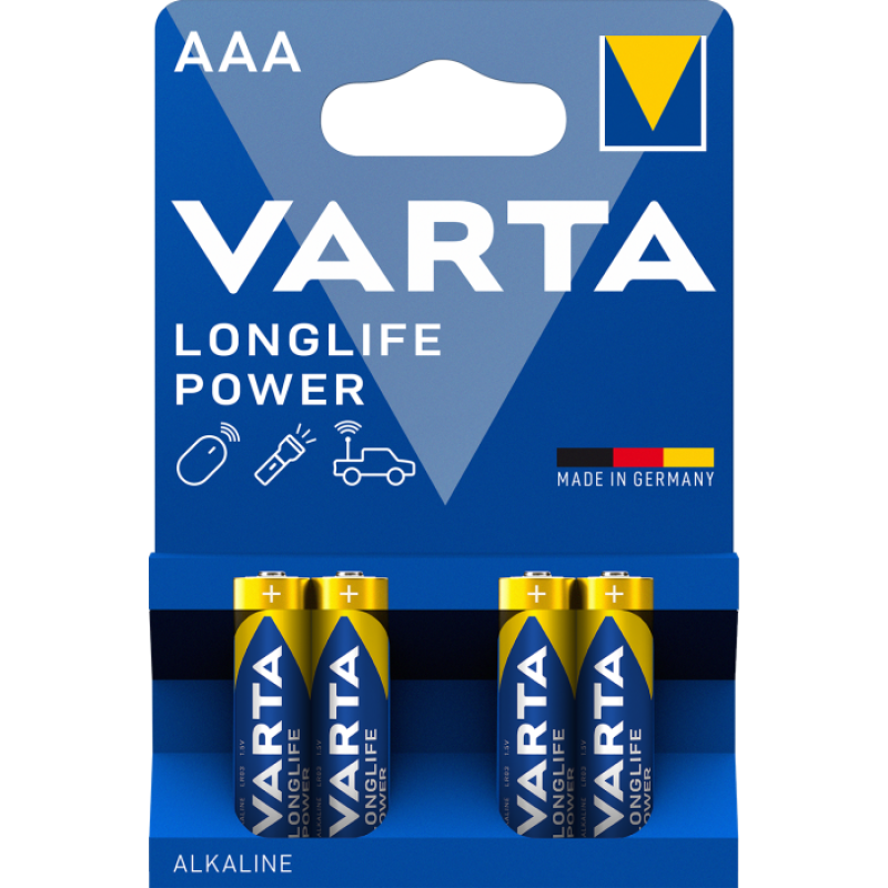 Батарейка VARTA LONGLIFE Power (HIGH Energy) AAA LR03 BLI 4 ALKALINE 4/40