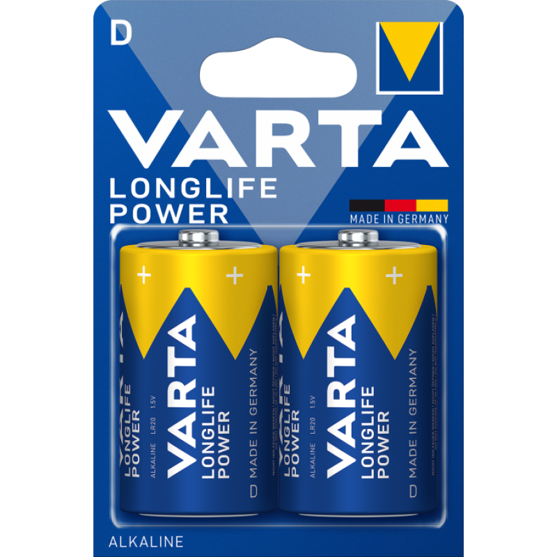 Батарейка VARTA LONGLIFE Power (HIGH Energy) D LR20 BLI 2 ALKALINE   2/20