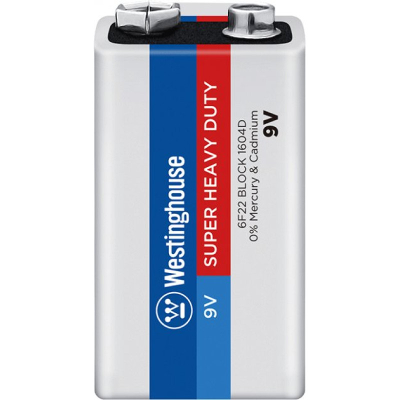 Сольова батарейка Westinghouse Super Heavy Duty 9V/6F22 Крона 1шт/уп shrink