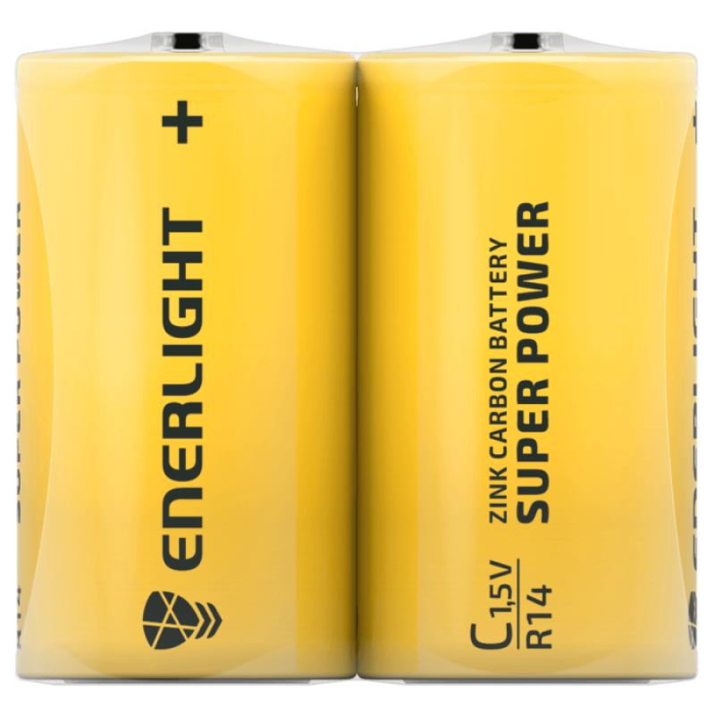 Батарейка ENERLIGHT сольова Super Power C R14 FOL2   2/216