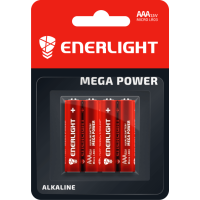 Батарейка ENERLIGHT алкалін MEGA POWER AAA LR03 BLI 4/48