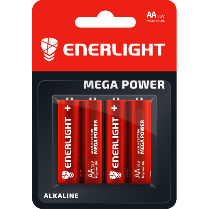 Батарейка ENERLIGHT алкалін MEGA POWER AA LR6 BLI 4/48