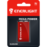 Батарейка ENERLIGHT алкалін MEGA POWER крона 6LR61 бл 1/12