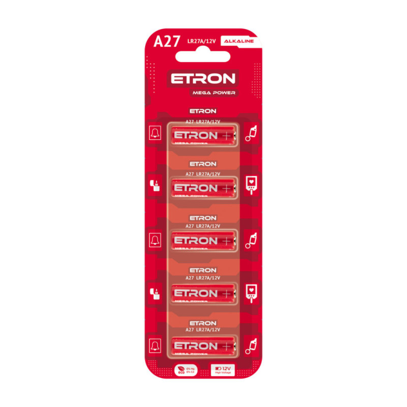Батарейка ETRON Mega Power А27-С5 12V Blister Alkaline 5 pcs 5/100