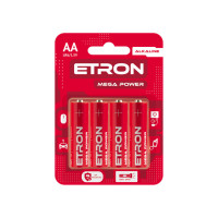 Батарейка ETRON Mega Power АА-LR6 Blister Alkaline, 4 pcs 4/48