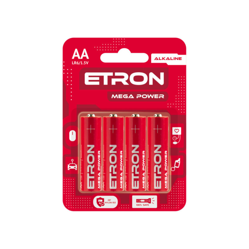 Батарейка ETRON Mega Power АА-LR6 Blister Alkaline, 4 pcs 4/48