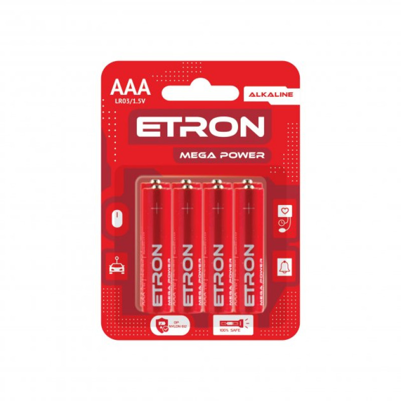 Батарейка ETRON Mega Power AАА-LR03 Blister Alkaline, 8 pcs 8/96