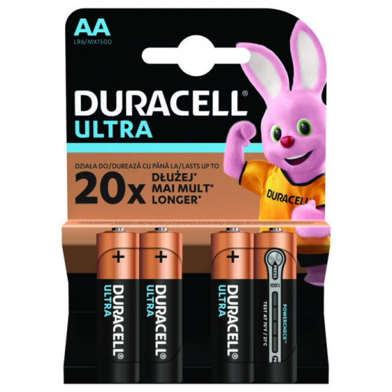 Батарейка Duracell LR6 AA ULTRA Alkaline бл.4/80