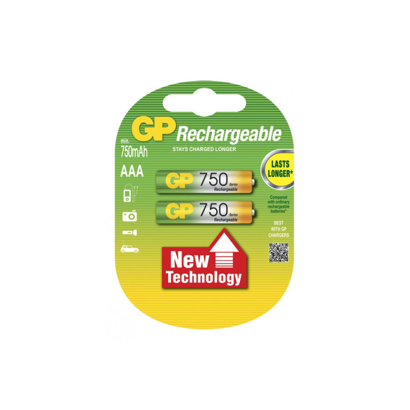 Акумулятор GP NiMH 1.2V 75AAAHC-UC2 AAA,R03,750mAh 2/20