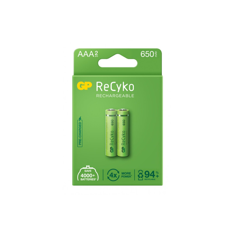 Акумулятор GP NіMH 1,2V 65AAAHCE-2GBE2 ReCyko New desing 2/20
