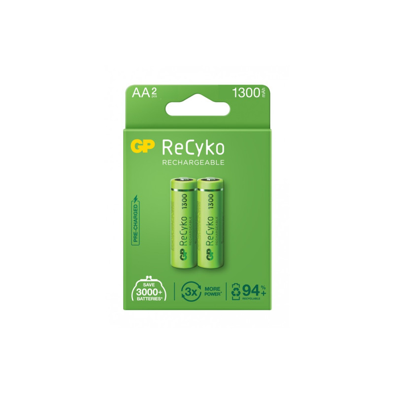 Акумулятор GP NіMH 1,2V 130AAHCE-2GBE2 ReCyko New desing 2/20