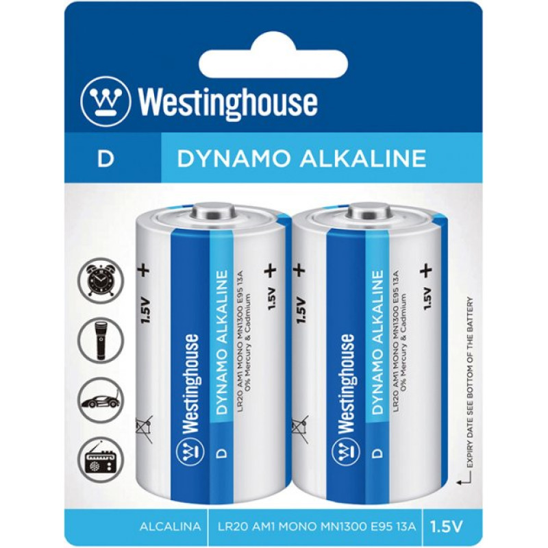 Лужна батарейка Westinghouse Dynamo Alkaline C/LR14 2шт/уп blister 2/24