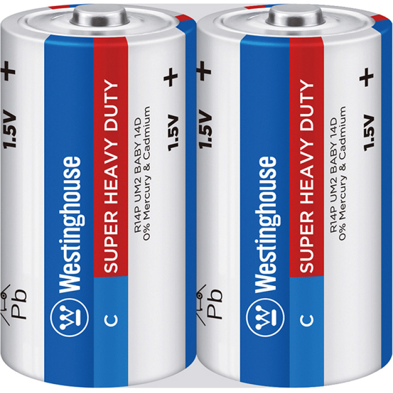 Сольова батарейка Westinghouse Super Heavy Duty C/R14 2шт/уп shrink 2/12