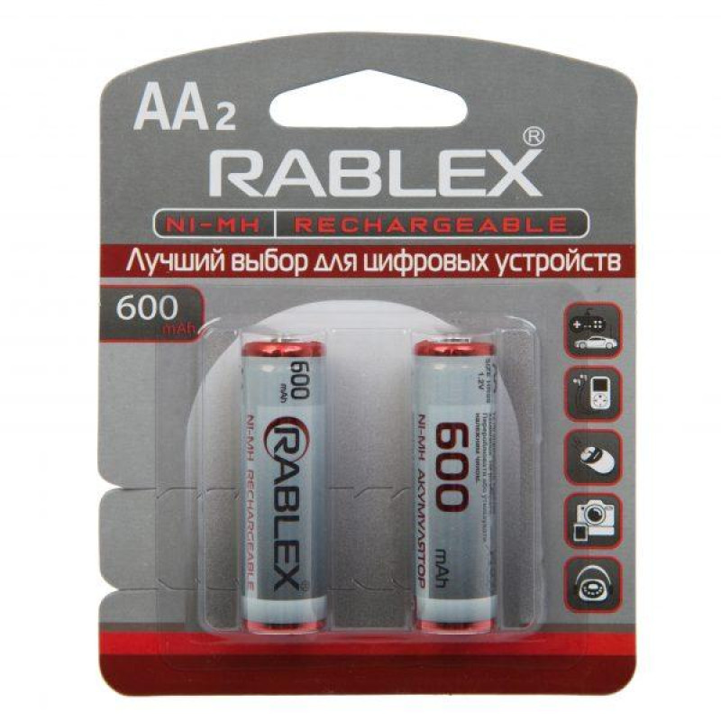 Акумулятор Rablex HR6 Ni-MH AA 600 mAh бл.2
