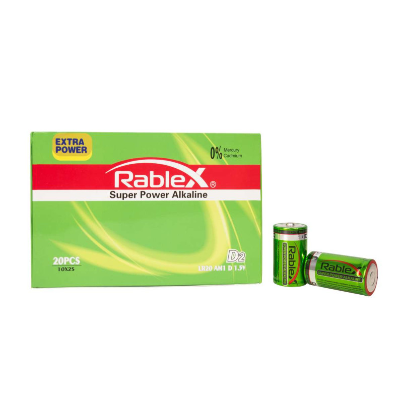 Батарейка Rablex Alkaline LR20 D лужна    2/24