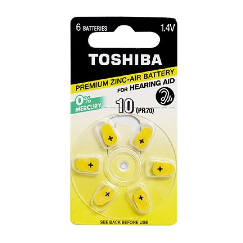 Батарейка Toshiba Повітряно-цинкова PR536 (size 10) бл6/