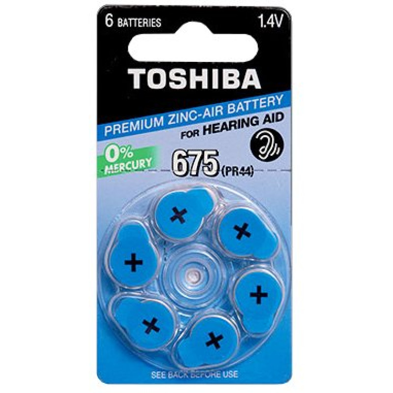 Батарейка Toshiba Повітряно-цинкова PR44 (size 675) бл6/