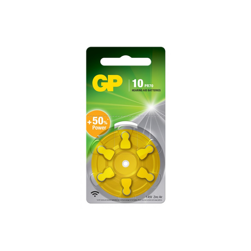 Батарейка GP ZA10-D6 1.45V Повітряно-цинкова PR70, DA230 для слухових апаратів 6/60