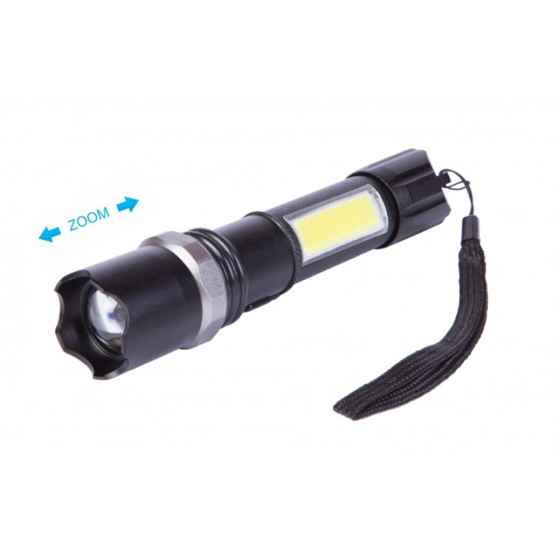 Ліхтар 013 POLICE DIMMER МОНОКрист + COB, 3 режими, бічна кнопка, 155*30*30мм, 3*AAA