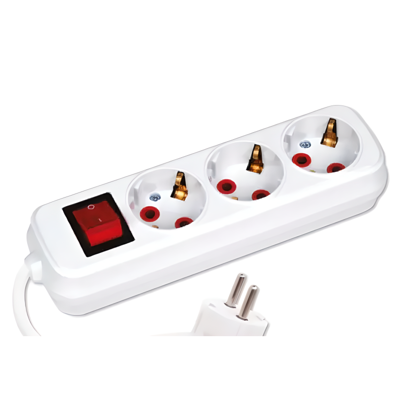 LIDER Подовжувач LP16-343 (3-міс. із заземленням та кнопкою) 3м 12шт.