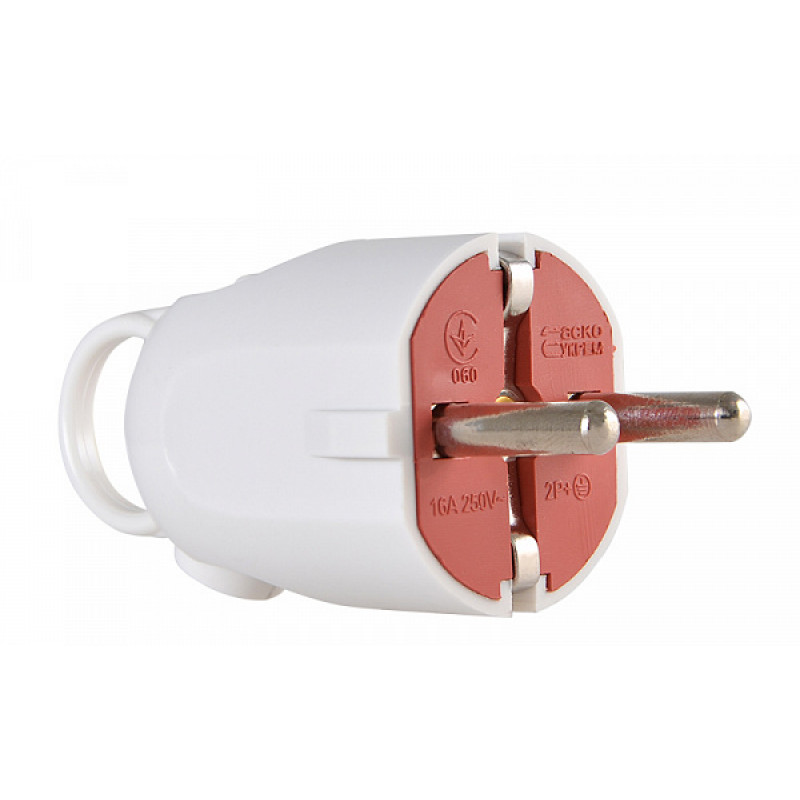 Вилка штепсельна АСКО з кільцем 2Р+РЕ РП 8532